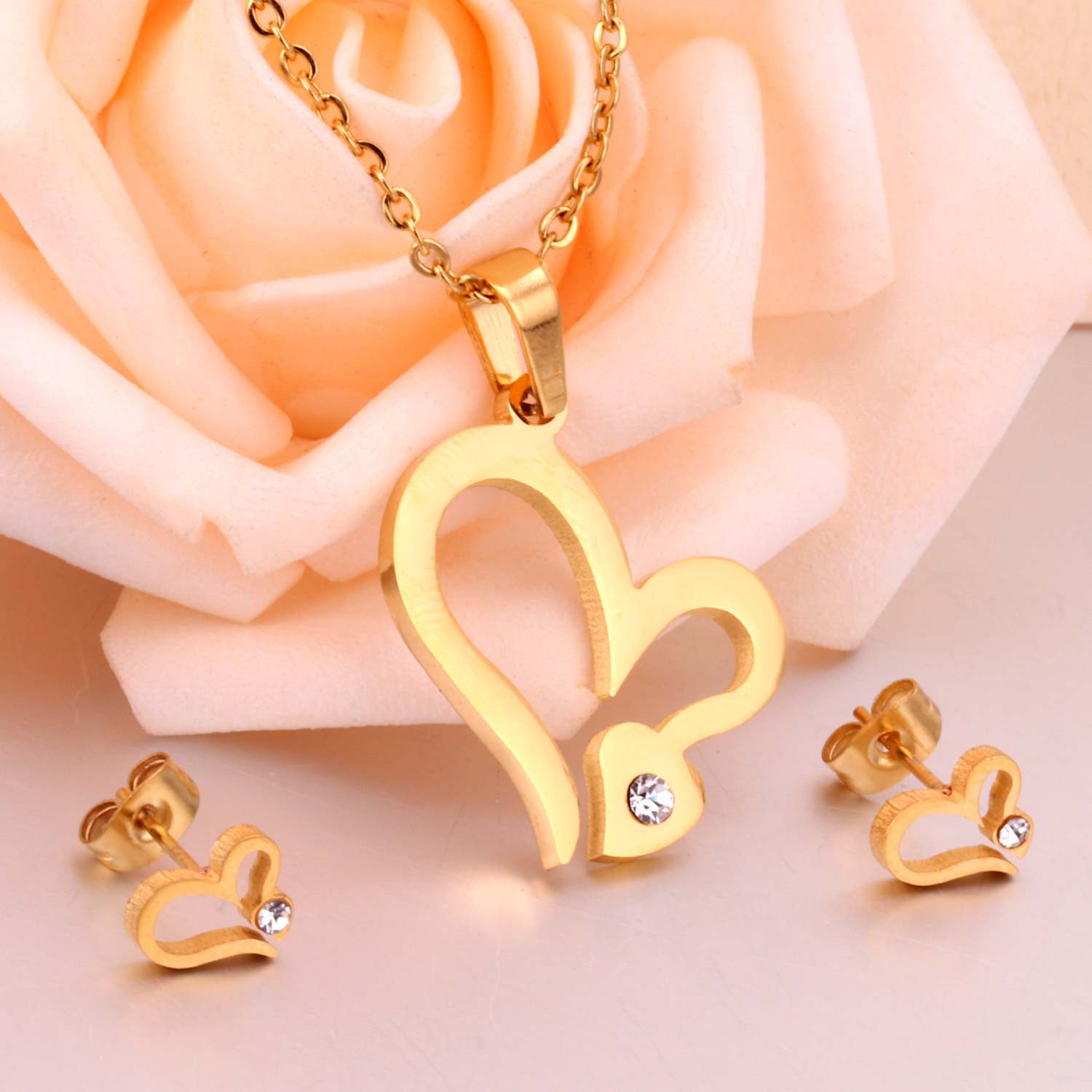 Ladies accessories and earrings set combination