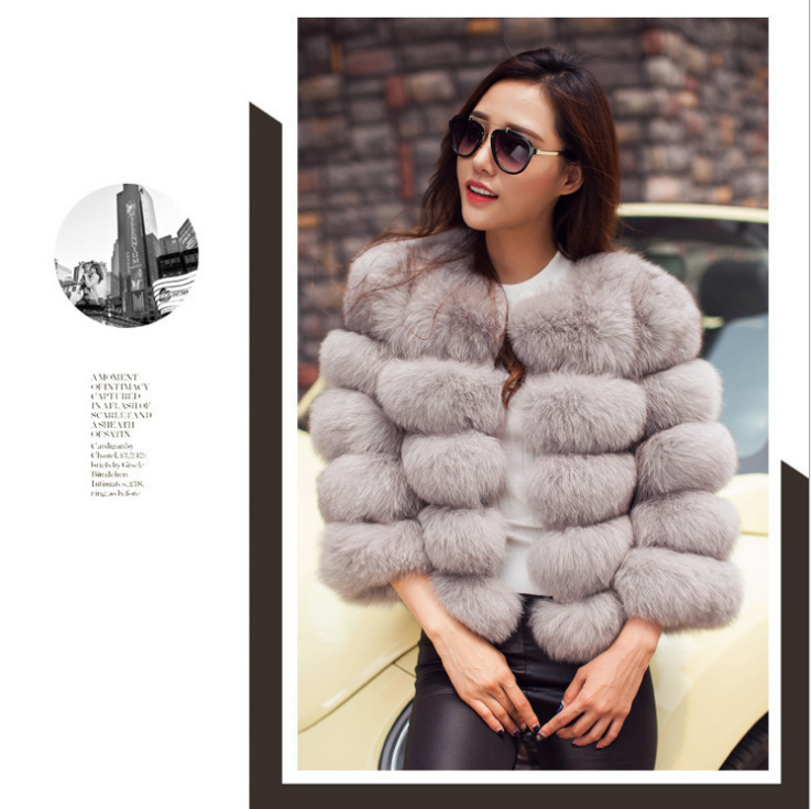 S 3XL Mink Coats Women Winter New Fashion FAUX Fur Coat Elegant Thick Warm Outerwear Fake Fur Jacket Chaquetas Mujer Gray - Shop at LoveMi