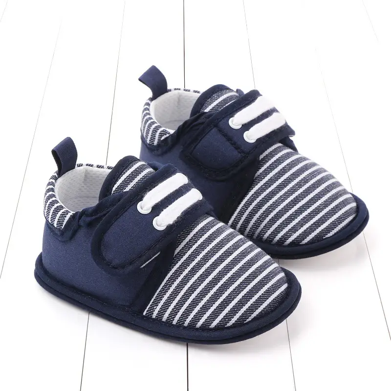 Classic striped baby shoes soft sole velcro toddler shoes