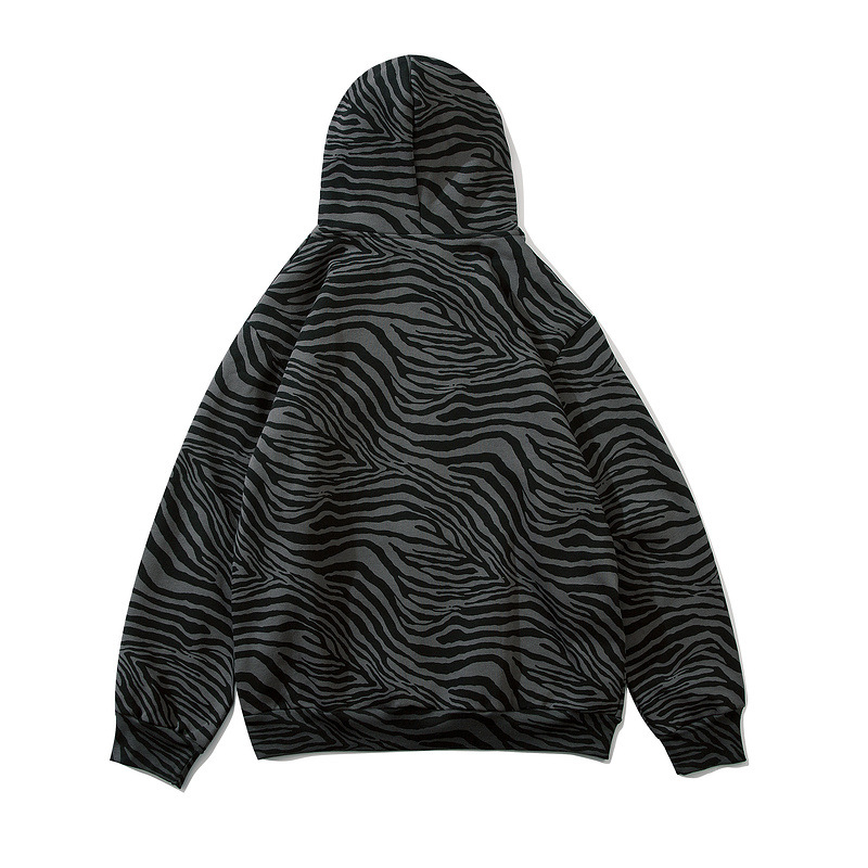 Zebra print plus fleece hoodie