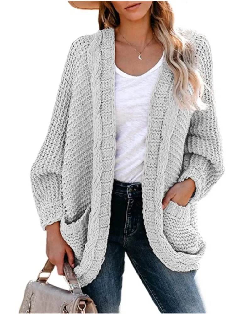 Twist cardigan sweater - Light Grey