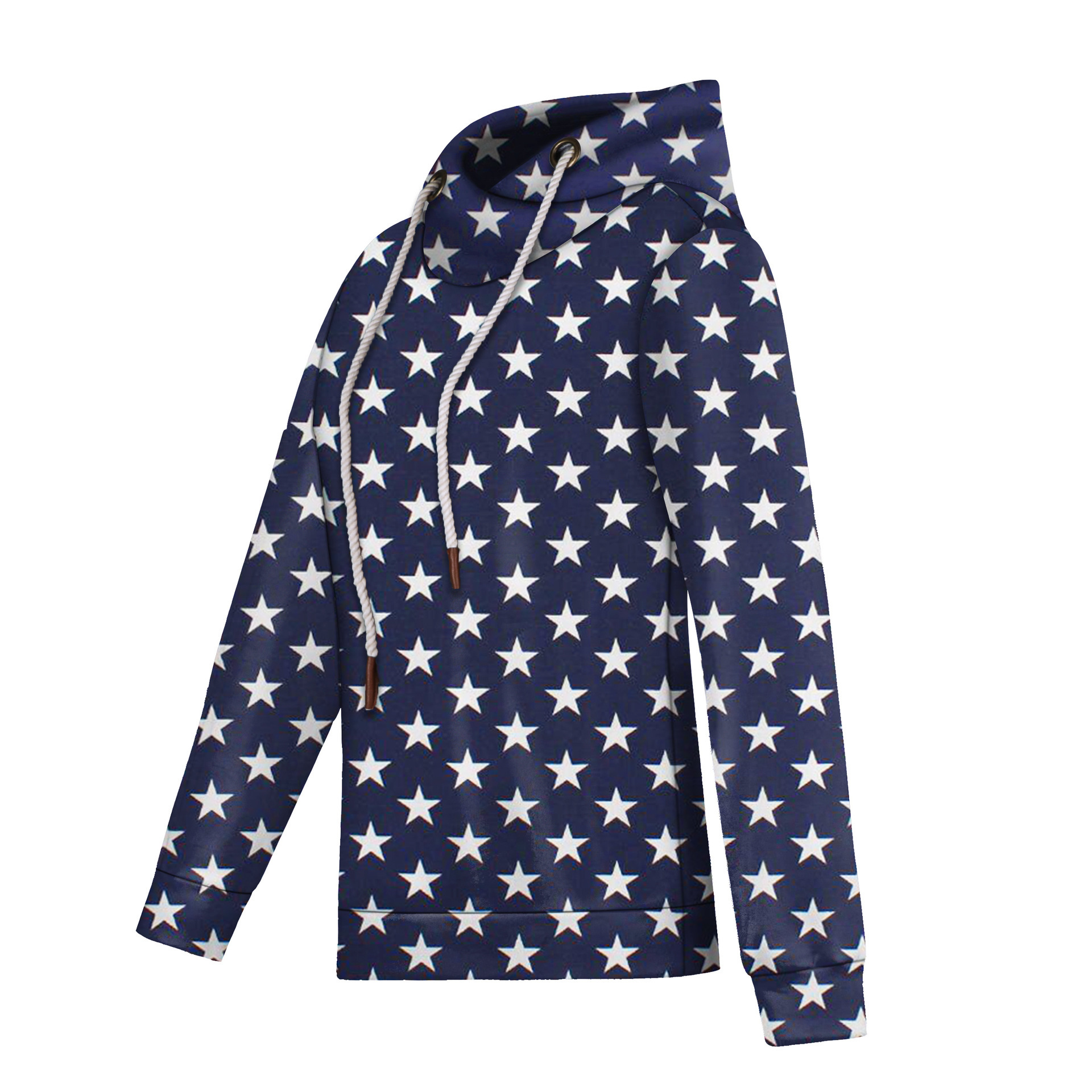 Hooded lace-up long-sleeved casual loose sweater