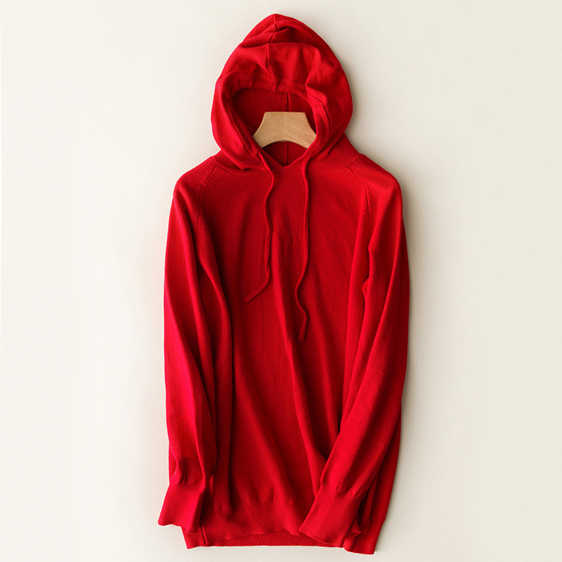 Spring and autumn hooded sweater women pullover Red - Shop at LoveMi