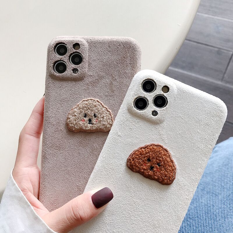 Embroidered Teddy Head Plush Phone Case - Image 11