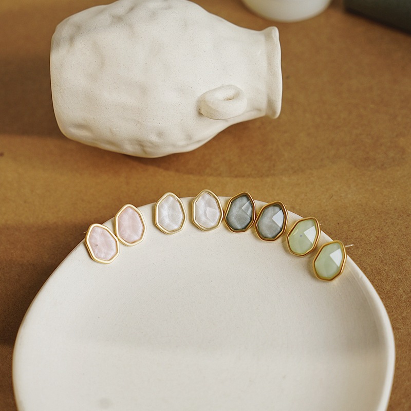 Geometric diamond handmade earrings