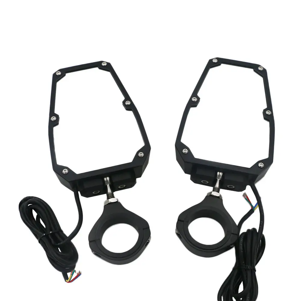 Illuminated three-color rear frame mirror