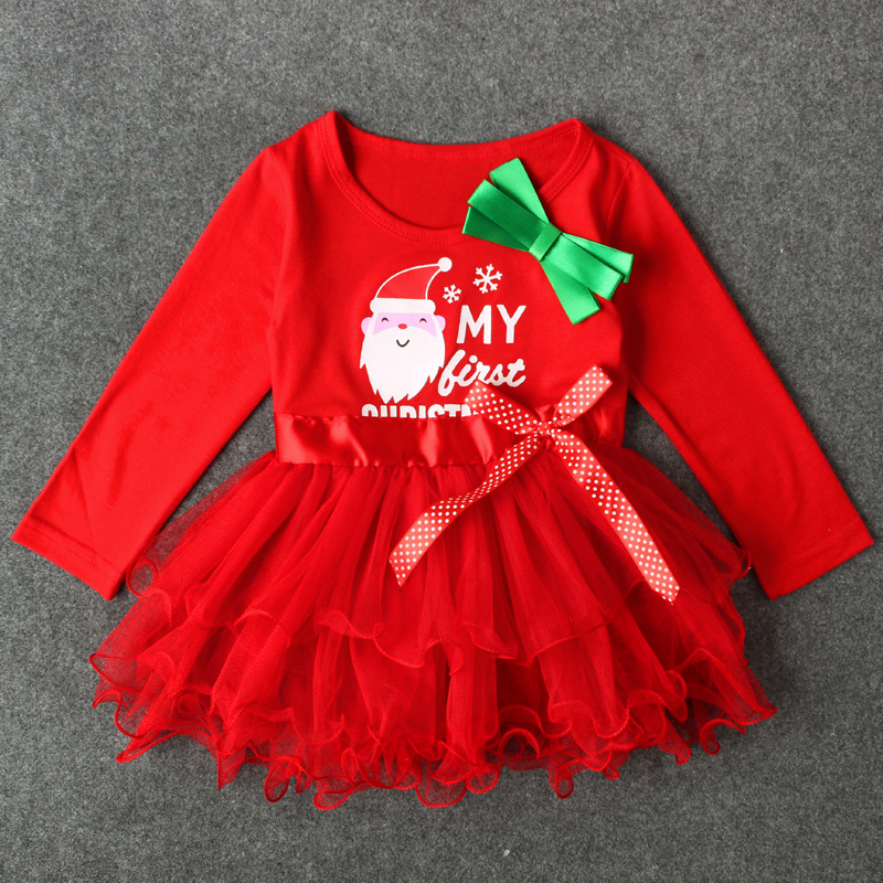 Princess skirt long sleeve bow dress for children