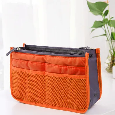 Double zipper bag, storage bag, cosmetic bag, liner bag - Orange