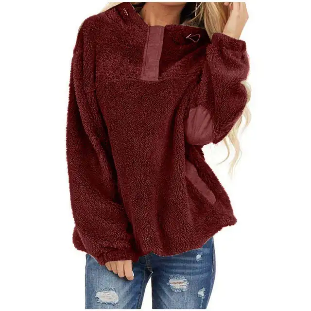 Solid color women's sweater Red - Shop at LoveMi