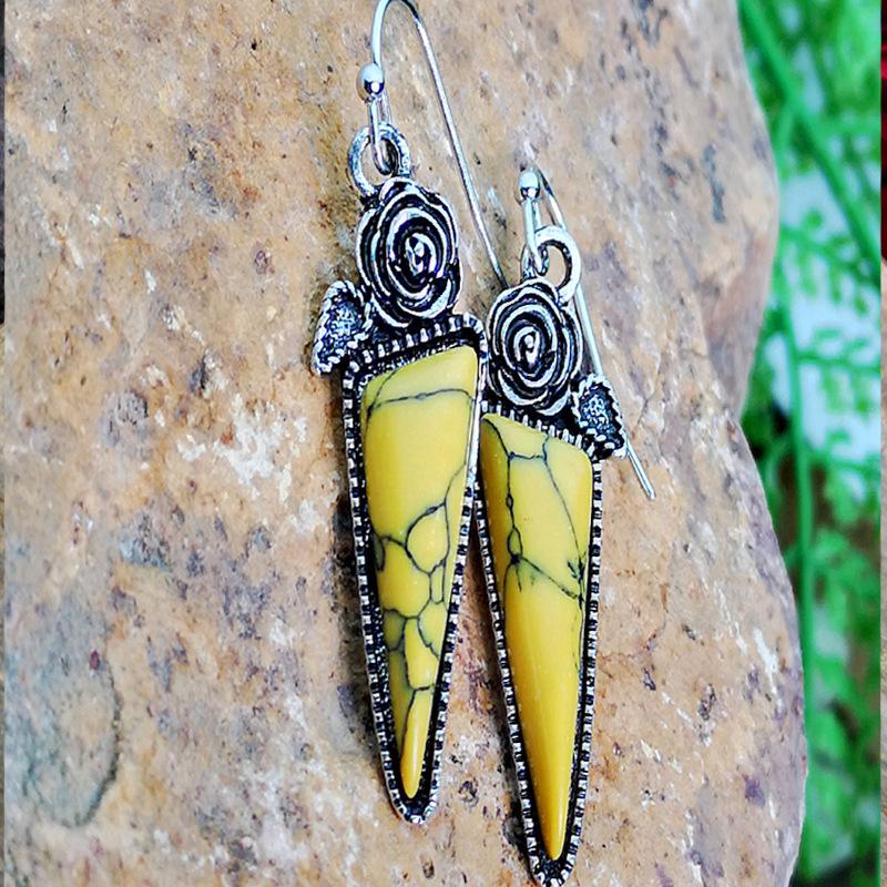 925 Vintage Thai Silver Rose Earrings