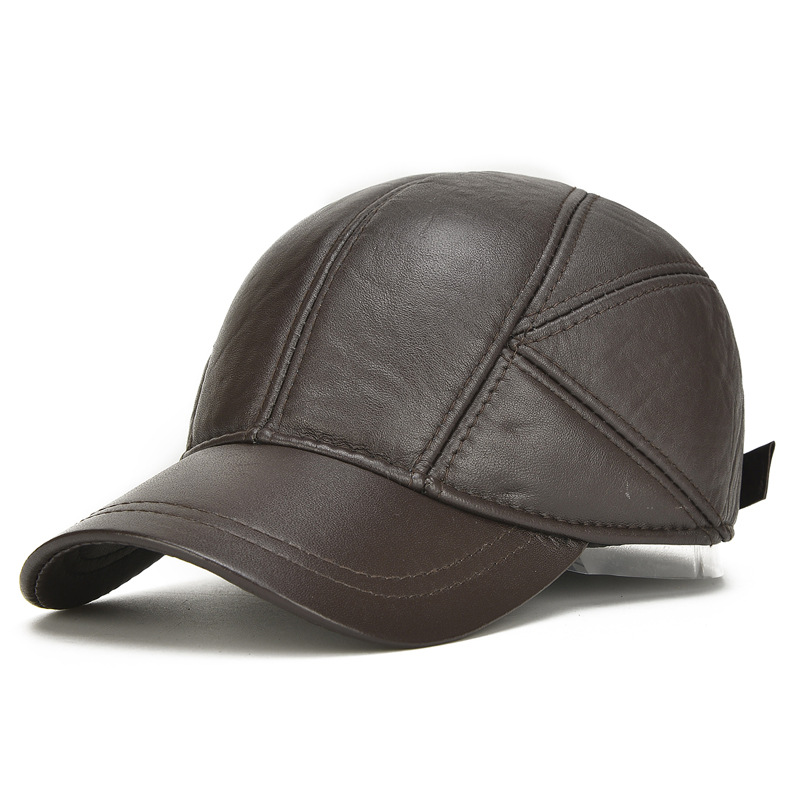 Autumn and winter outdoor ear protection senior cap Brown - Shop at LoveMi