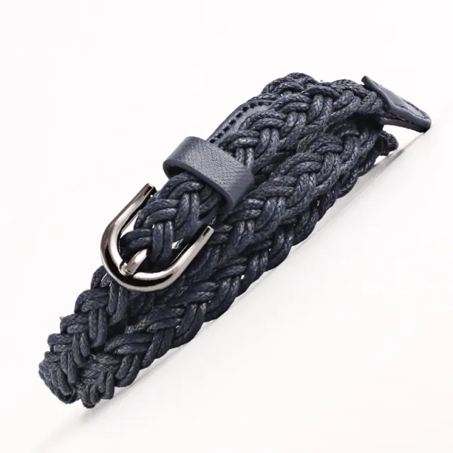 Retro Wax Rope Dress Woven Belt Dress Belt Blue - Shop at LoveMi