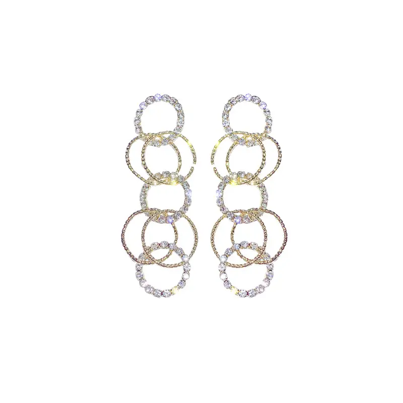 Multiple rhinestone circle earrings