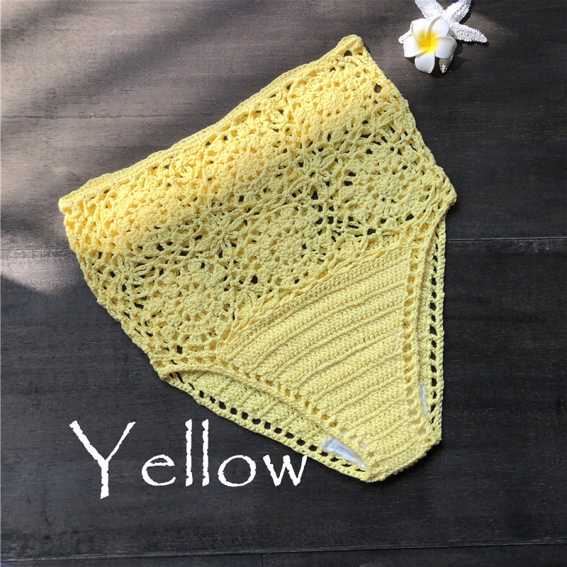 Woven cutout swimsuit shorts Yellow - Shop at LoveMi