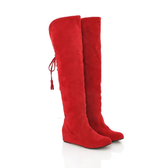 Over the knee boots plus size warm snow boots Red - Shop at LoveMi