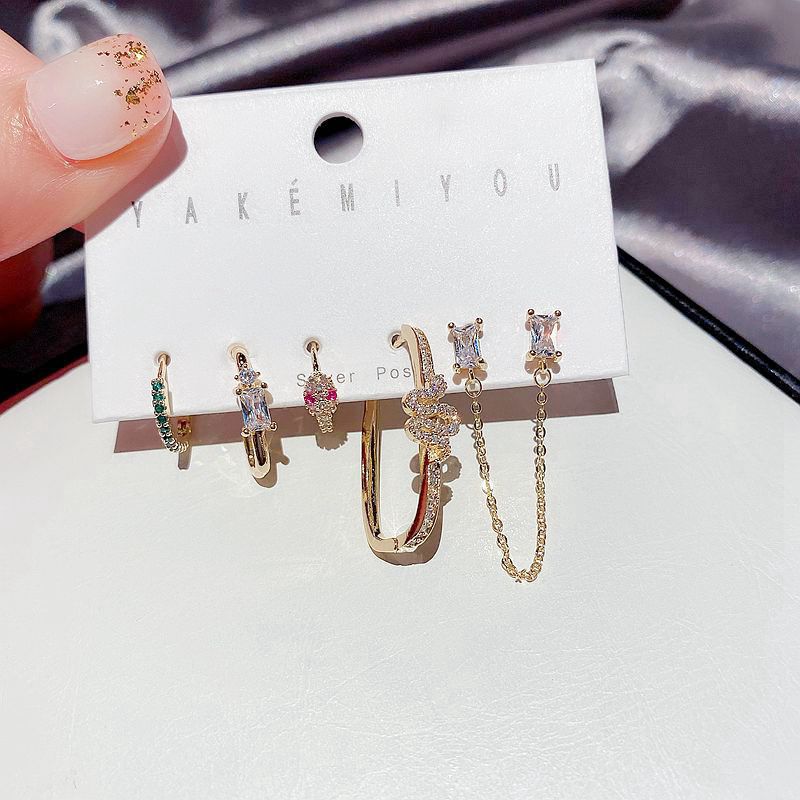 6-piece set of high-end light luxury earrings
