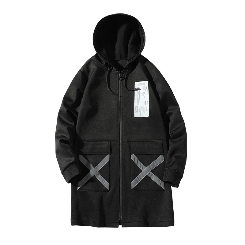 Large hooded cape coat medium length coat