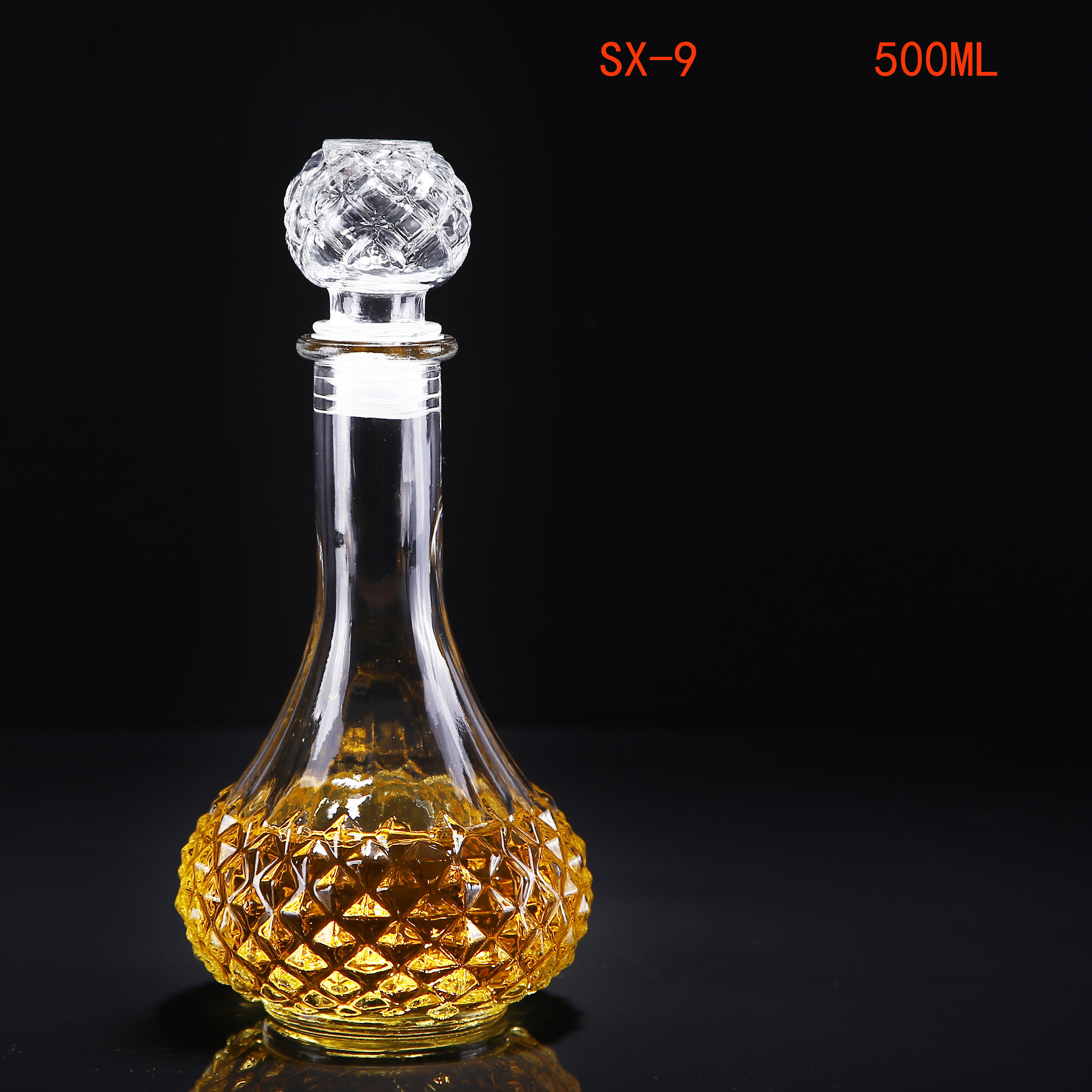 1500ml red wine home made glass empty bottle