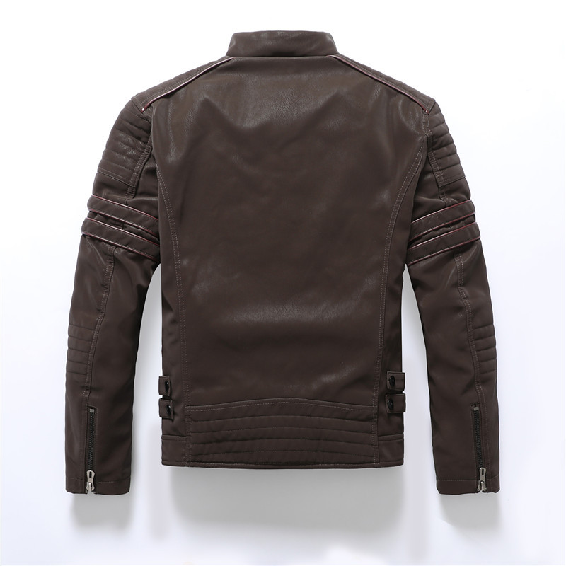 Men's autumn and winter frosted leather jacket