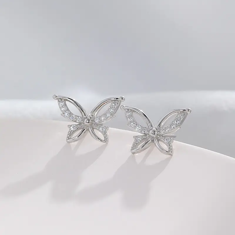 Fashion Hollow Butterfly Zircon Earrings