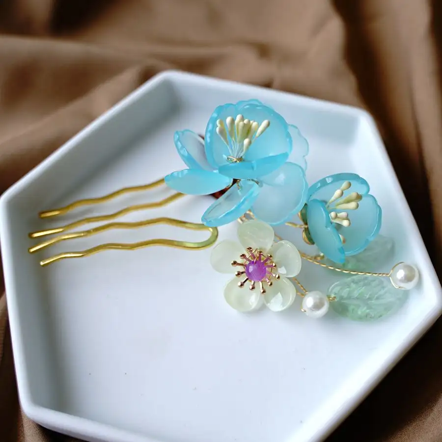 Hanfu Cheongsam Performance Glazed Jewelry Flowers