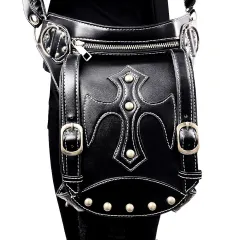 European and American steampunk retro shoulder bag - Black - View 1