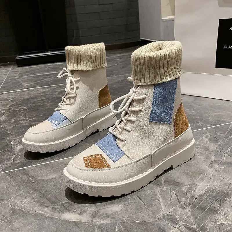 Women's patch socks Martin boots