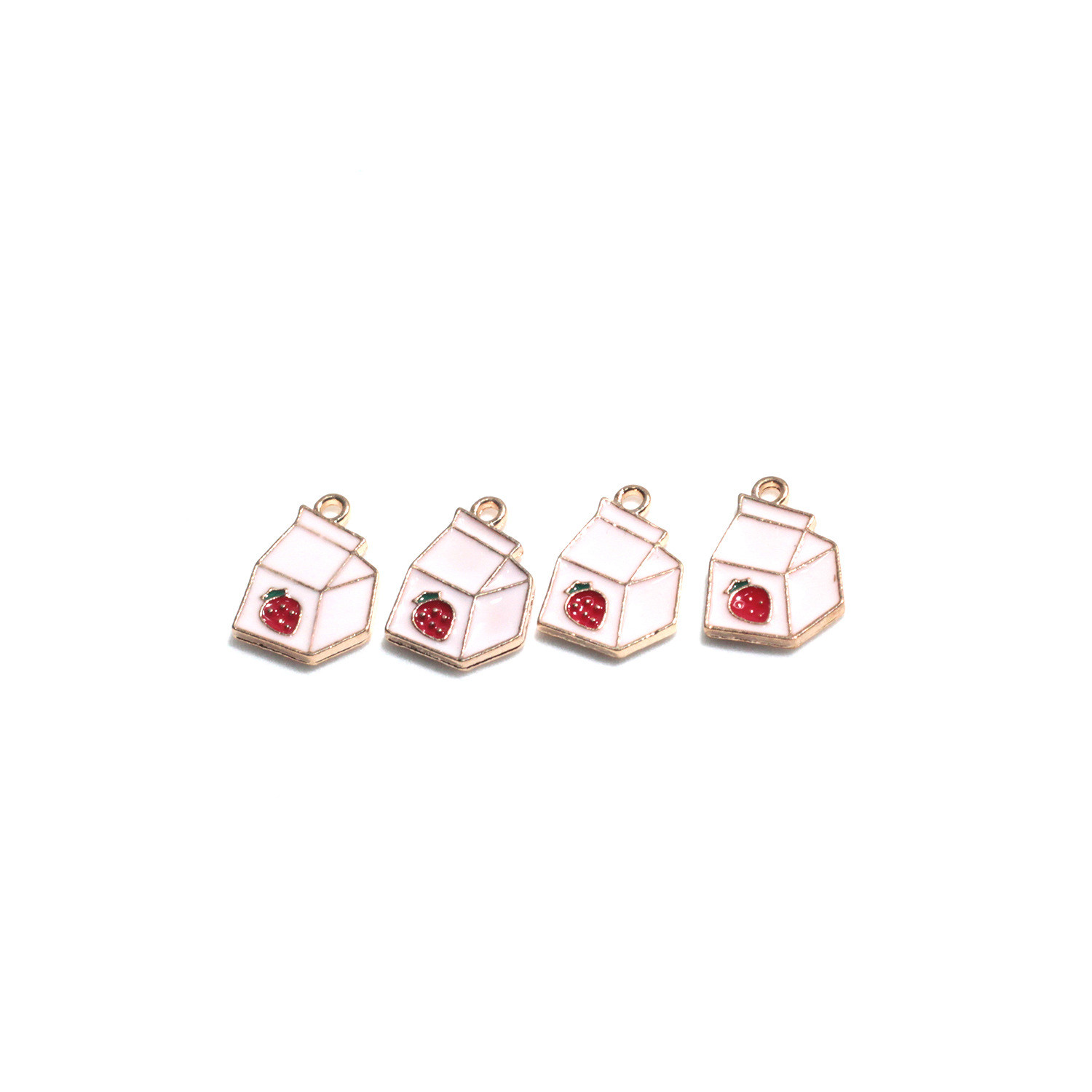 Strawberry milk drip oil alloy jewelry accessories