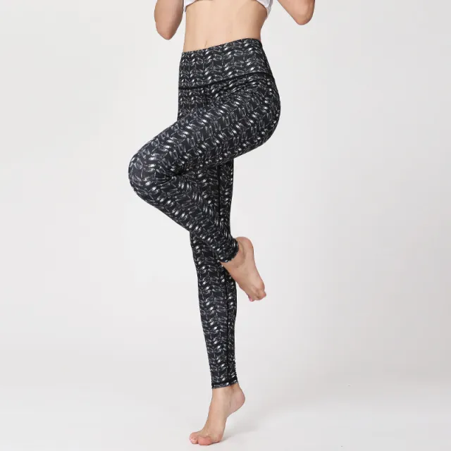 High waist geometric digital print yoga pants 4Style - Shop at LoveMi