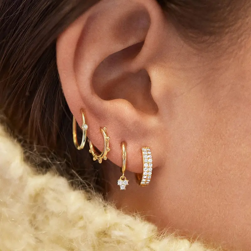 Exaggerated inlaid C-shaped Earrings