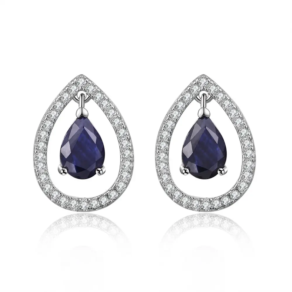 Simple hollow drop-shaped zircon full diamond earrings