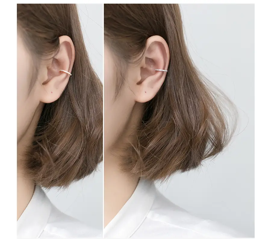 Stylish temperament without earrings