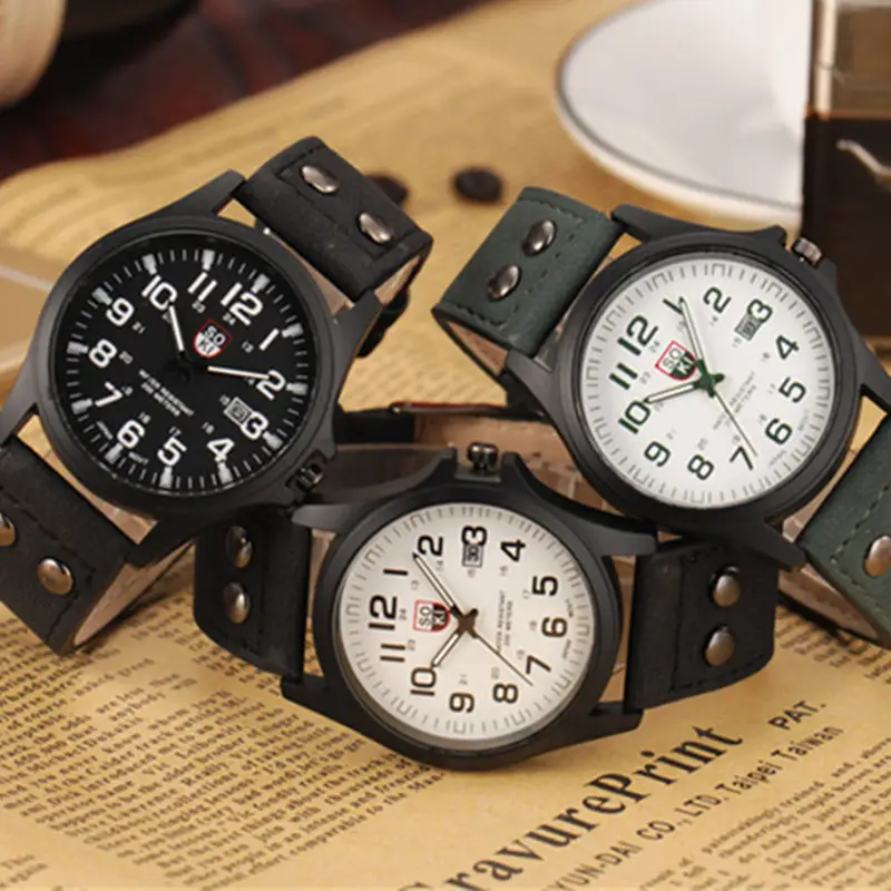 Military watch frosted belt quartz men's watch
