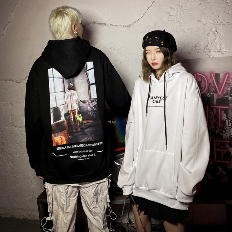 Autumn and winter Japanese girl Plush Hoodie