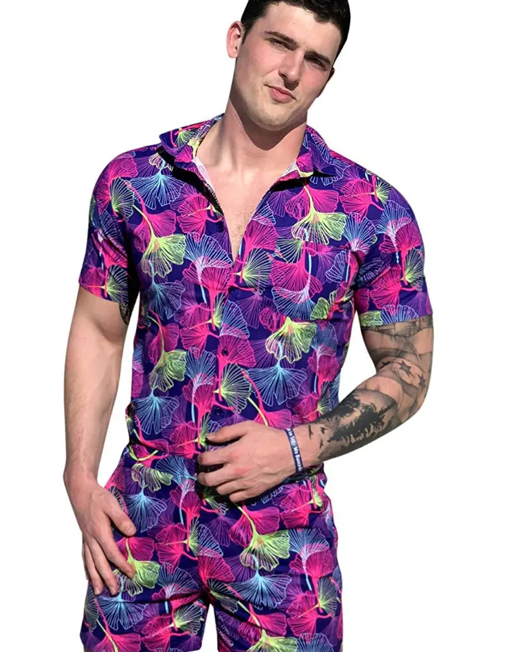Summer Short-sleeve Jumpsuit Hawaiian Jellyfish