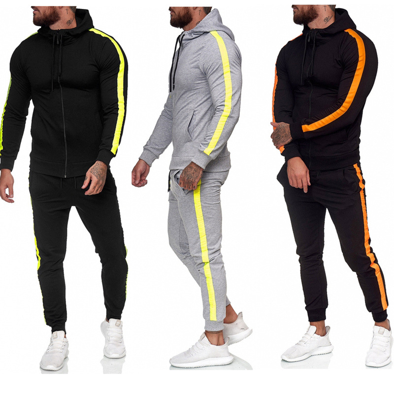 Men's Zip Shirt Hooded Sports Suit