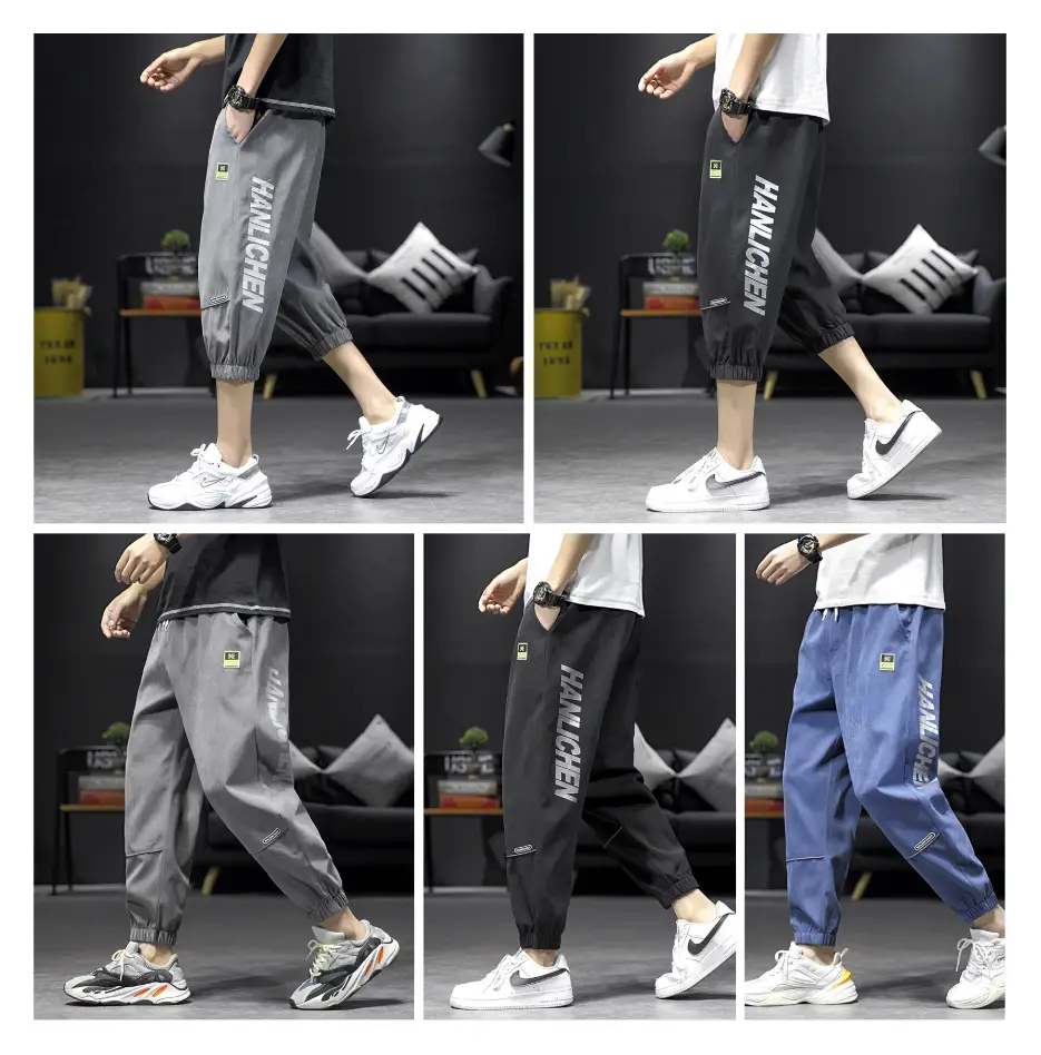 Casual pants summer shorts plus fat plus size loose nine-point pants