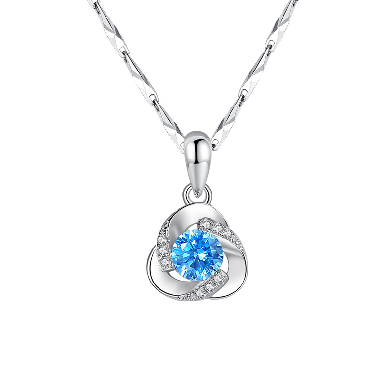 Blue Clover Necklace