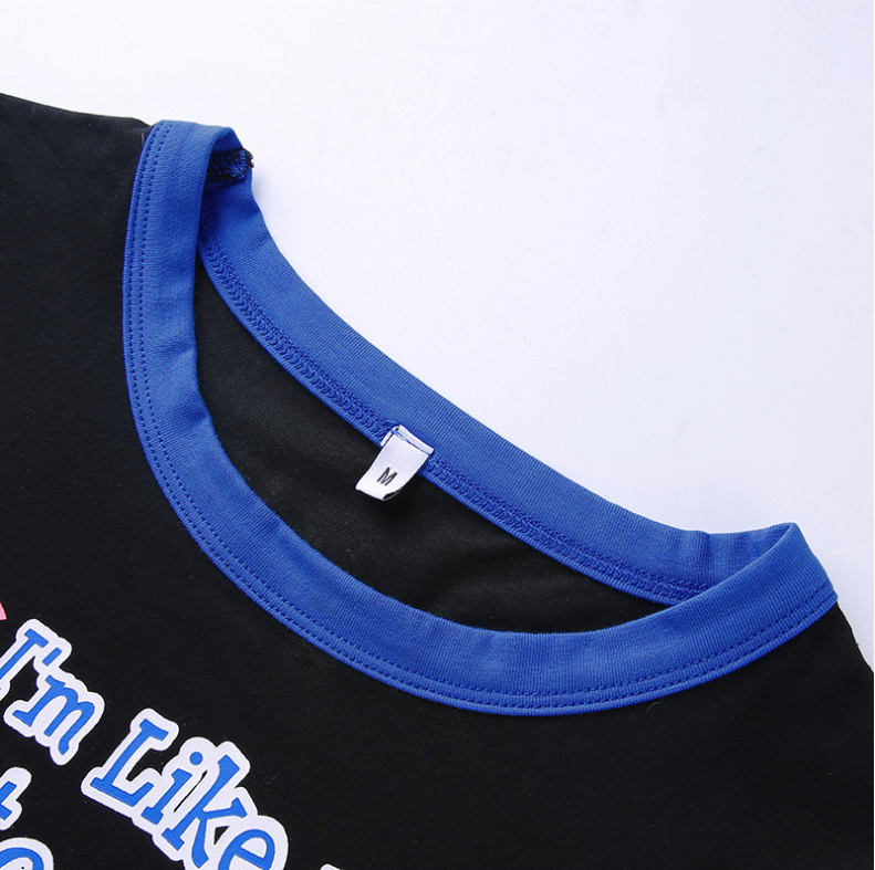 Printed Butterfly Letter Slim T-Shirt