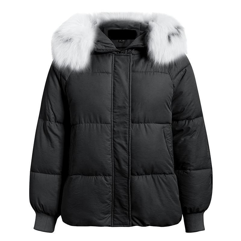 Large fur collar cotton coat