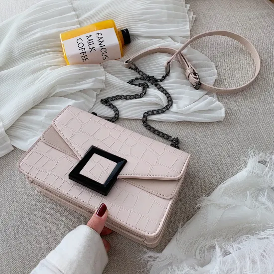 Net red chain small square bag Beige - Shop at LoveMi