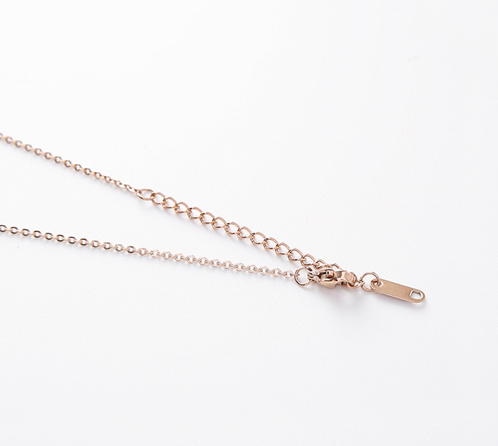 Rose gold LOVE strip titanium steel necklace clavicle chain