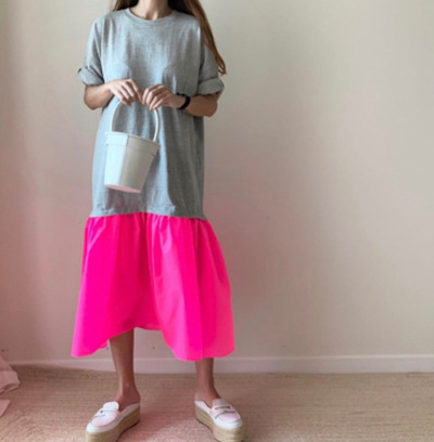 Summer age reduction patchwork dress