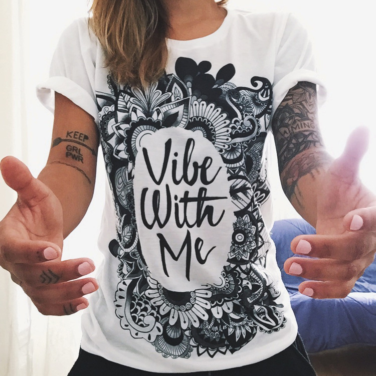 3D printed milk silk tatoo T-shirt women's variety