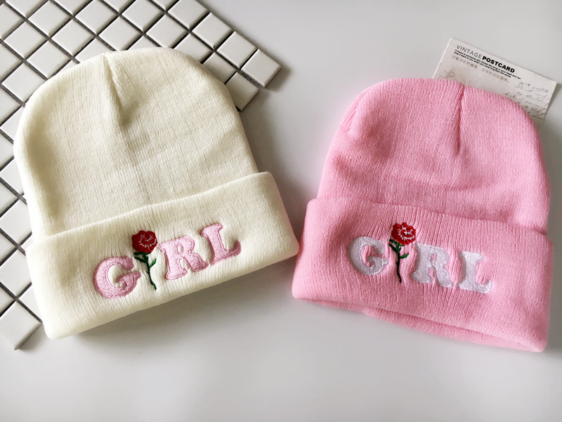 Title 1, Rose embroidery knitted hat