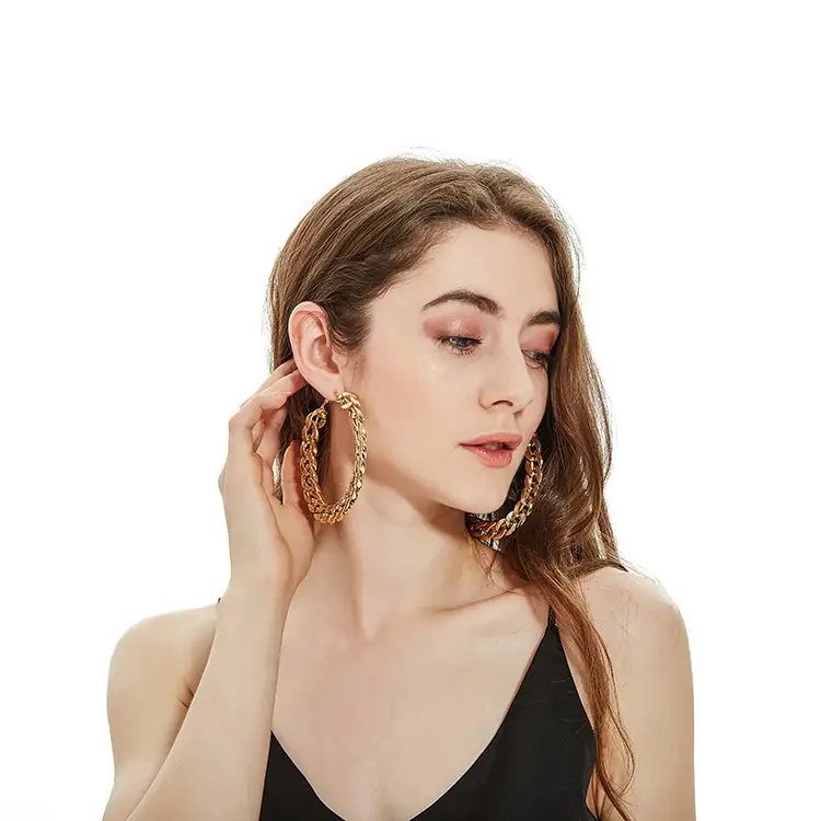 Exaggerated big hoop earrings
