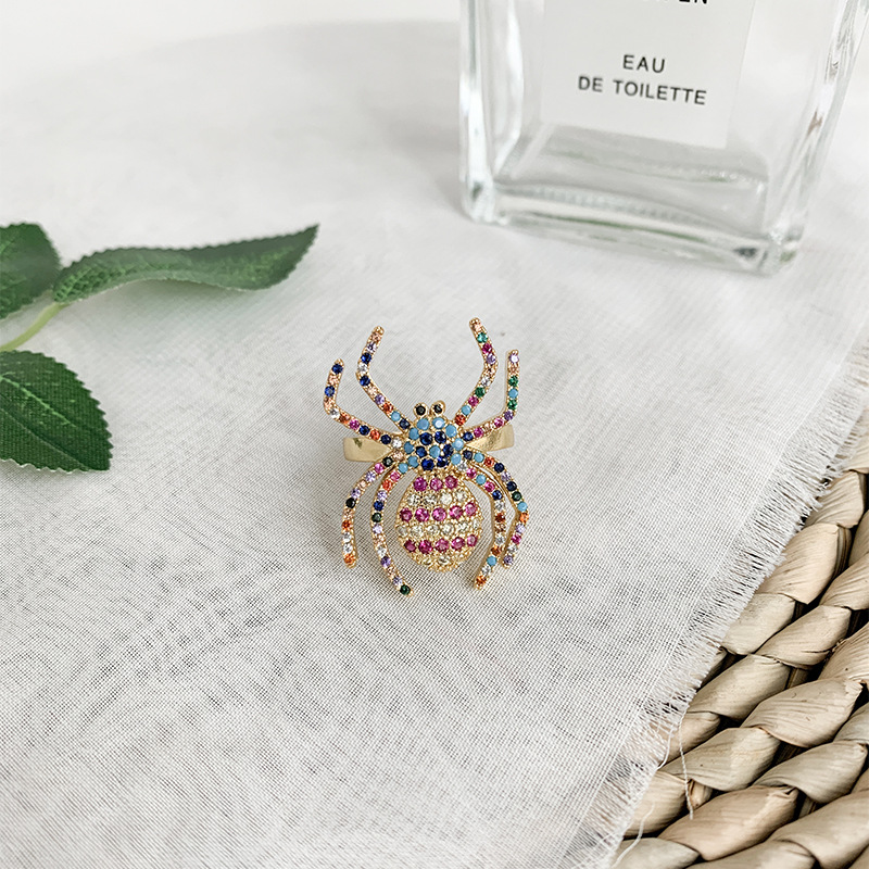 Zircon index finger spider ring