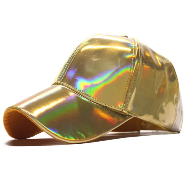 Colorful patent leather baseball cap Yellow - Shop at LoveMi