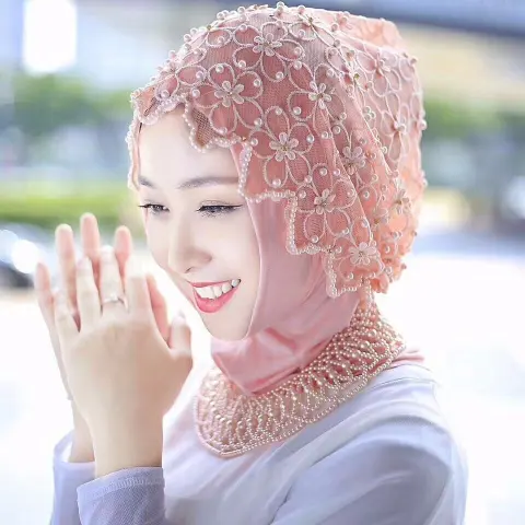 New Muslim Hijab Chiffon Beaded Scarf