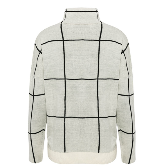 Fashion printed knit collar sweater